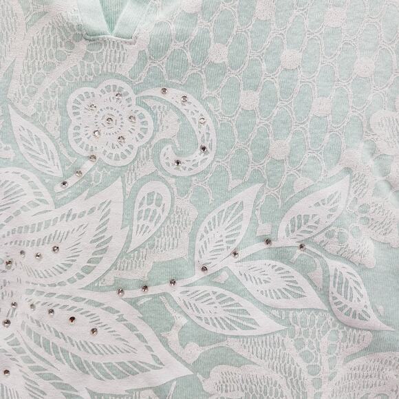 T-Shirt Size M Pastel Green Whimsycore Bloomcore Light Academia Fairycore Floral - Picture 6 of 15